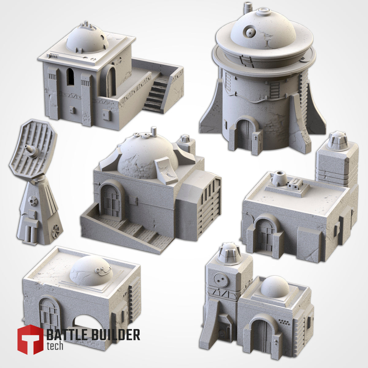 Desert Outpost Buildings - Set of 6 - Star Wars - Dune - 40k - Infinity